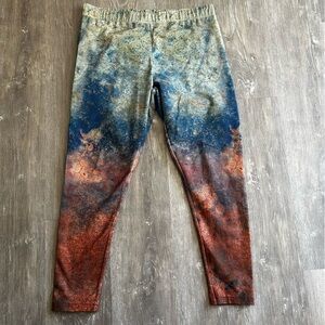 Soft Surroundings Leggings in Galaxy Multicolor Pattern Size Large